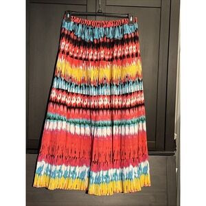 Choices Tie Dyed Look A Line Size M Colorful Tiered Bohemian Hippie Festival